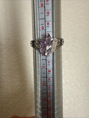 Sterling Silver Purple Marquise Gemstone Ring